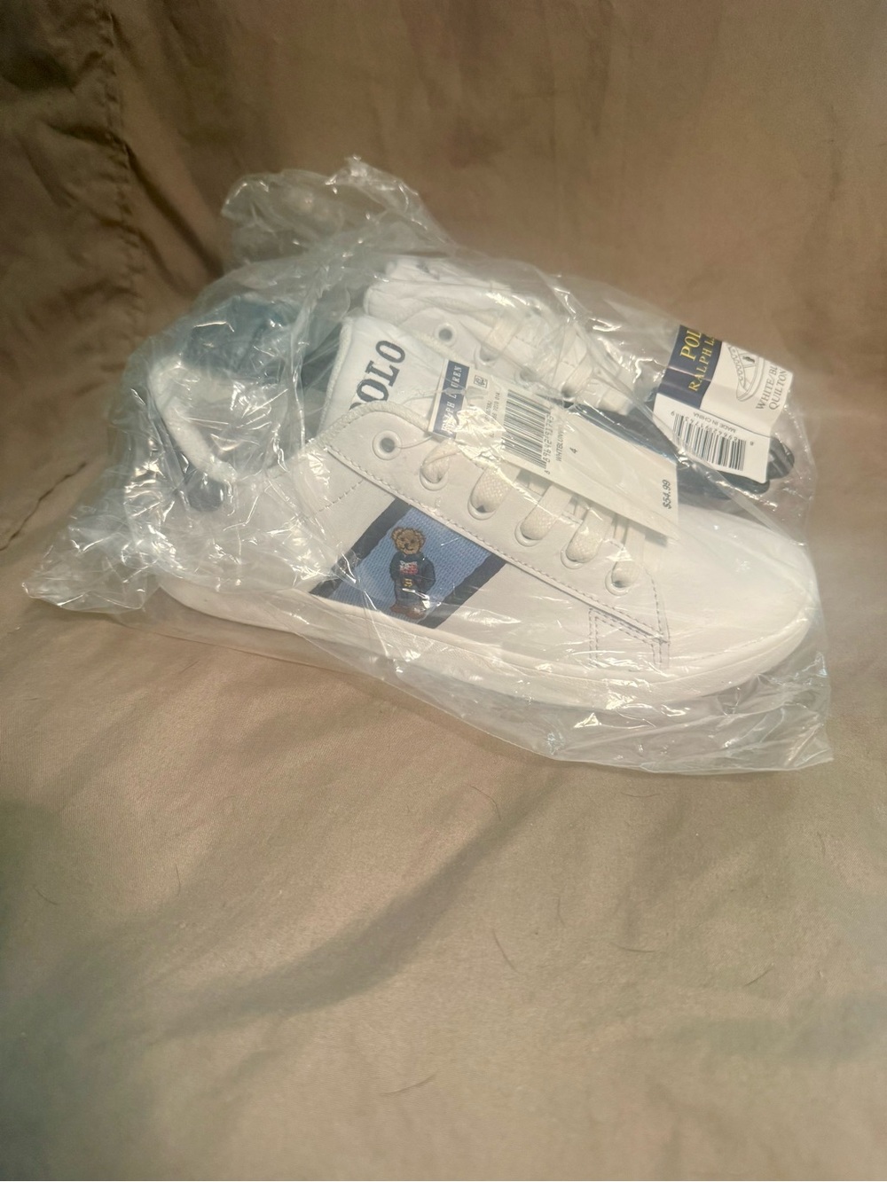 Polo by Ralph Lauren White & Blue Kids' Low-Top Sneakers